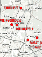 Kartta kuvauspaikoista